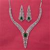 Cz Classic Necklace Set With Rhodium Plating