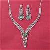 Cz Classic Necklace Set With Rhodium Plating