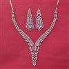 Cz Classic Necklace Set With Rhodium Plating