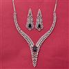 Cz Classic Necklace Set With Rhodium Plating
