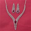 Cz Classic Necklace Set With Rhodium Plating