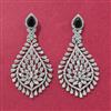 Cz Classic Earring With Rhodium Plating
