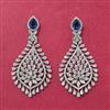 Cz Classic Earring With Rhodium Plating