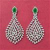 Cz Classic Earring With Rhodium Plating