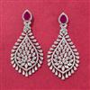 Cz Classic Earring With Rhodium Plating