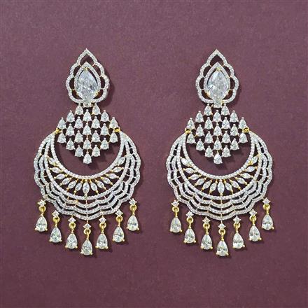 Cubic Zirconia Classic Earring With 2 Tone Plating