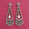 Cubic Zirconia Classic Earring With Mehndi 2 Tone Rhodium Plating
