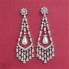 Cubic Zirconia Classic Earring With Mehndi 2 Tone Rhodium Plating