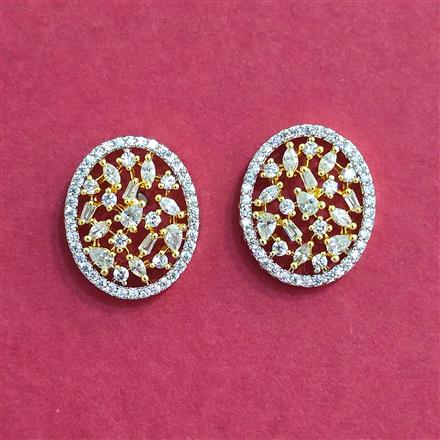 Cubic Zirconia Tops With Mehndi 2 Tone Rhodium Plating