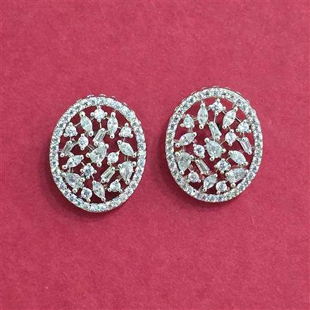 Cubic Zirconia Tops With Mehndi 2 Tone Rhodium Plating