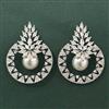 Cz Moti Earring With Mehndi 2 Tone Rhodium Plating