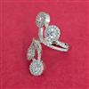 Cubic Zirconia Classic Ring With Mehndi 2 Tone Rhodium Plating