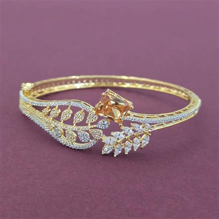 Cubic Zirconia Openable Kada With 2 Tone Plating