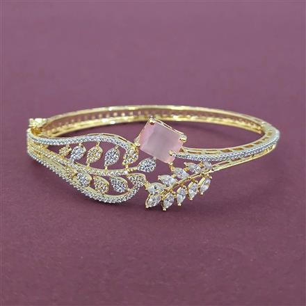 Cubic Zirconia Openable Kada With 2 Tone Plating