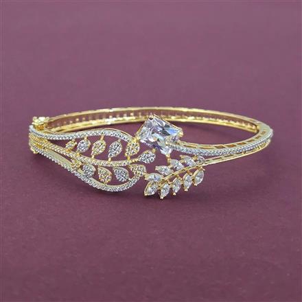 Cubic Zirconia Openable Kada With 2 Tone Plating