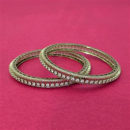 Cz Classic Bangles With Rhodium Plating