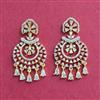 Cubic Zirconia Delicate Earring With 2 Tone Mehndi Rhodium Plating