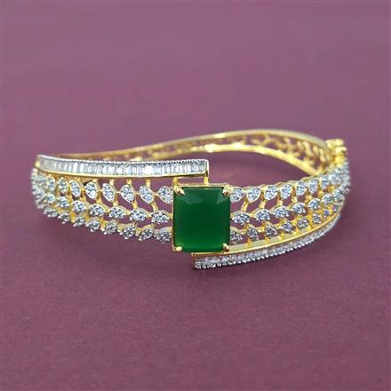 Cubic Zirconia Openable Kada With 2 Tone Plating