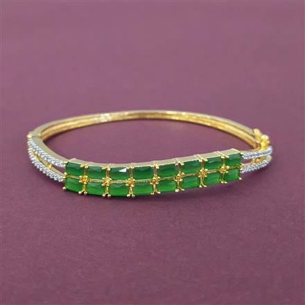Cubic Zirconia Openable Kada With 2 Tone Plating