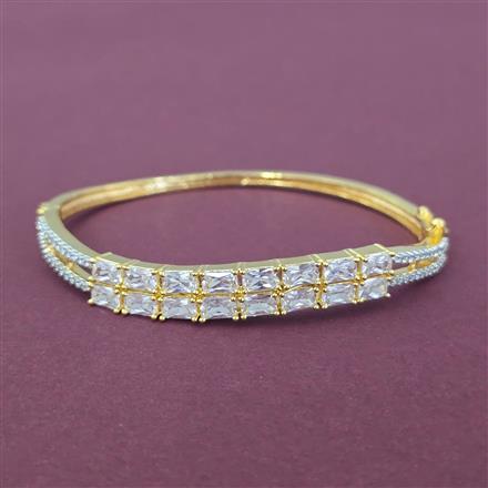 Cubic Zirconia Openable Kada With 2 Tone Plating