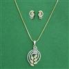 Cz Classic Pendant Set With 2 Tone Plating