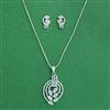 Cz Classic Pendant Set With Rhodium Plating