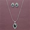 Cubic Zirconia Classic Pendant Set With Rhodium Plating