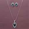 Cubic Zirconia Classic Pendant Set With Rhodium Plating