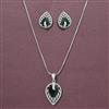 Cubic Zirconia Classic Pendant Set With Rhodium Plating