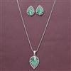 Cubic Zirconia Classic Pendant Set With Rhodium Plating