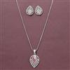Cubic Zirconia Classic Pendant Set With Rhodium Plating