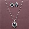 Cubic Zirconia Classic Pendant Set With Rhodium Plating