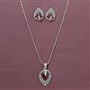 Cubic Zirconia Classic Pendant Set With Rhodium Plating