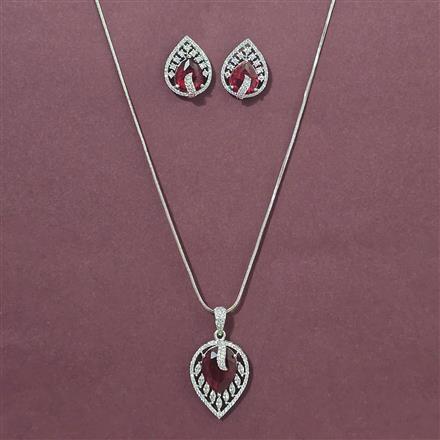 Cubic Zirconia Classic Pendant Set With Rhodium Plating