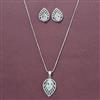 Cubic Zirconia Classic Pendant Set With Rhodium Plating