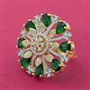 Cz Adjustable Ring With 2 Tone Plating
