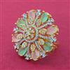 Cz Adjustable Ring With 2 Tone Plating