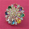 Cz Adjustable Ring With 2 Tone Plating