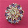 Cz Adjustable Ring With 2 Tone Plating