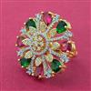 Cz Adjustable Ring With 2 Tone Plating