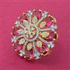 Cz Adjustable Ring With 2 Tone Plating