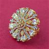 Cz Adjustable Ring With 2 Tone Plating