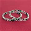 Cubic Zirconia Classic Bangles With Rhodium Plating