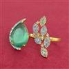 Cubic Zirconia Adjustable Ring With 2 Tone Plating