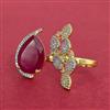 Cubic Zirconia Adjustable Ring With 2 Tone Plating