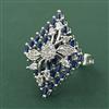 Cz Adjustable Ring With Rhodium Plating