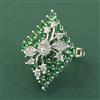 Cz Adjustable Ring With Rhodium Plating