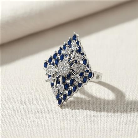 Cz Adjustable Ring With Rhodium Plating