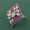 Cz Adjustable Ring With Rhodium Plating