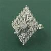 Cz Adjustable Ring With Rhodium Plating